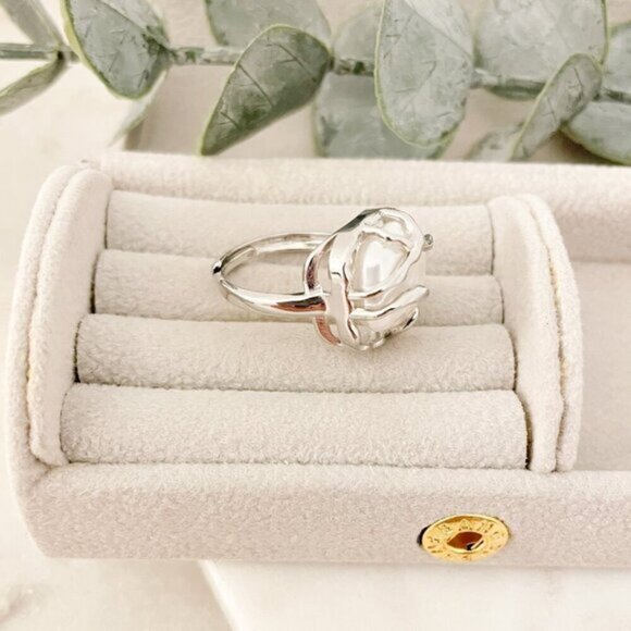 925 Sterling Silver Chunky Ring Square Boho Silver Statement Ring Unique Ring - Picture 6 of 8